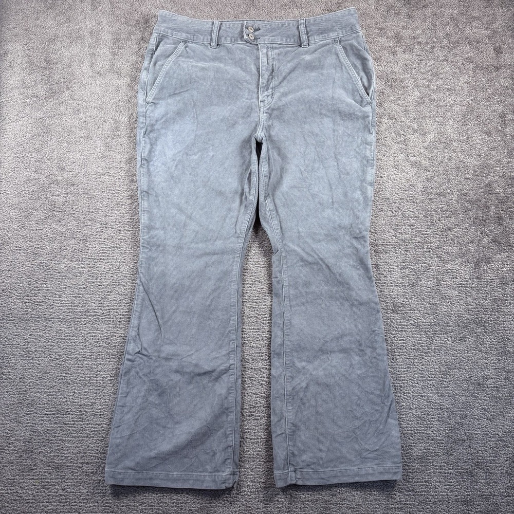 American Eagle Womens 18 Short Gray Corduroy High Rise Kick Boot Flare Pants